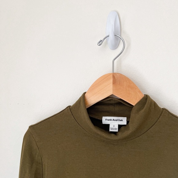 Frank & Oak Green Modal Cotton Mock Neck - Picture 3 of 5
